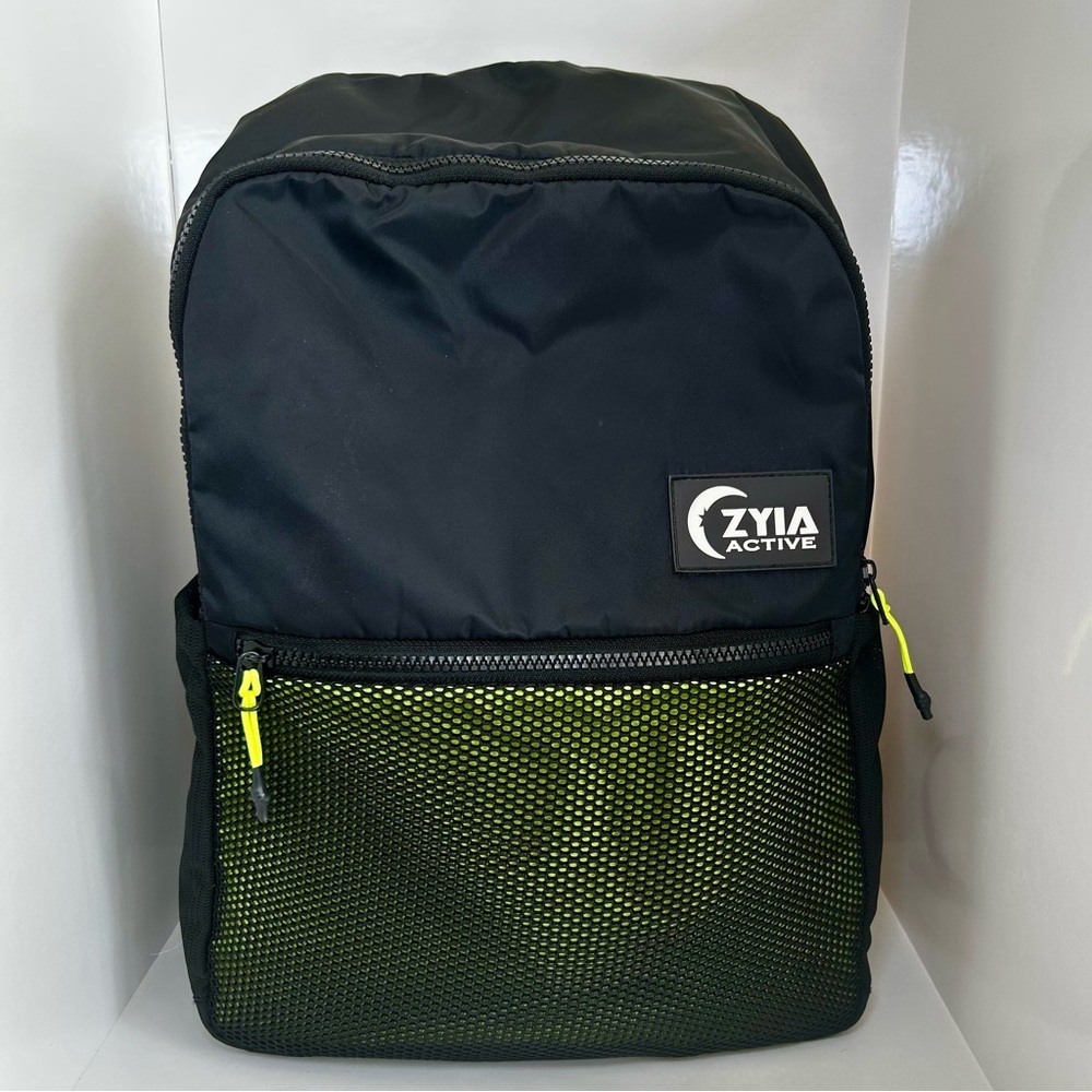 Zyia Active Unisex Black and Lime Green Backpack, Excellent New Condition